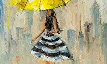 Мастер-класс по живописи "Желтый зонтик"