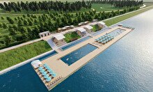 Пляж с бассейнами в Триатлон парке
